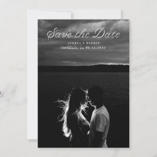 Trendy Ribbon Script Save the Date Card