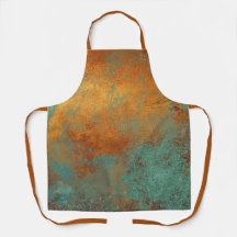 Trendy Rich Copper Patina Metallic Apron