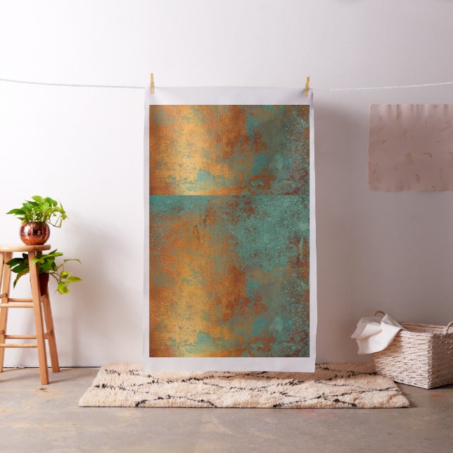 Trendy Rich Copper Patina Square Texture Fabric (In Situ)
