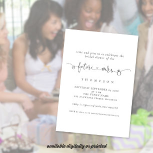 Trendy Ring Heart Future Mrs Bridal Shower Invitation