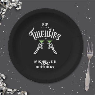 Trendy RIP To My Twenties 30th Birthday Party Paper Plate