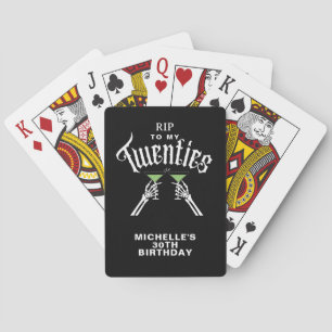 Trendy RIP To My Twenties 30th Birthday Party Playing Cards