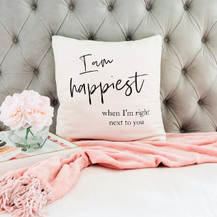 Trendy Romantic Black Quote Gift Cushion