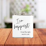 Trendy Romantic Black Quote Gift Hip Flask<br><div class="desc">Trendy Romantic Black Quote Gift</div>