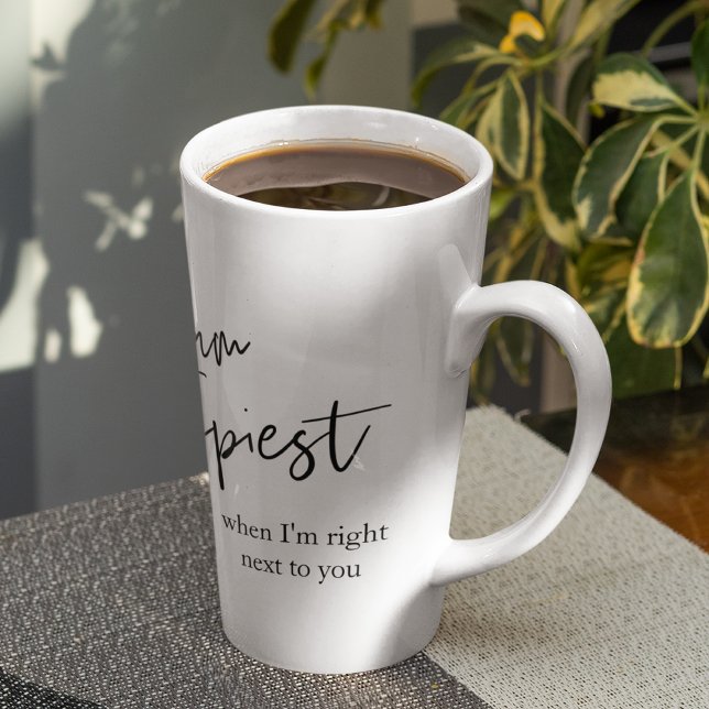 Trendy Romantic Black Quote Gift Latte Mug (Creator Uploaded)