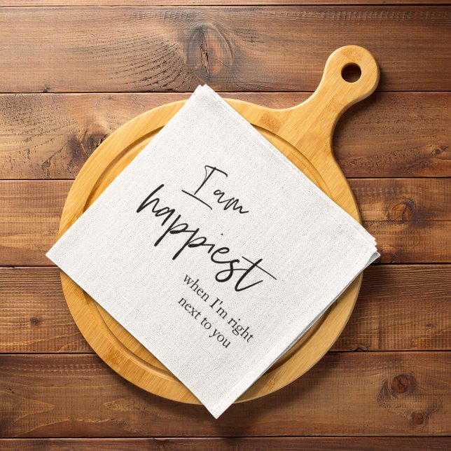 Trendy Romantic Black Quote Gift Tea Towel (Creator Uploaded)