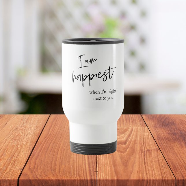 Trendy Romantic Black Quote Gift Travel Mug (Creator Uploaded)