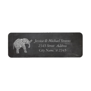 Trendy romantic elephant chalkboard