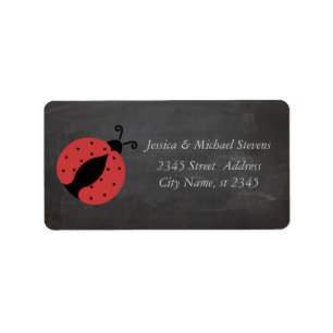 Trendy romantic ladybug chalkboard label