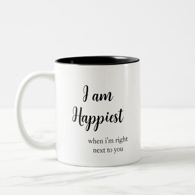 Trendy Romantic Quote Valentine's Day Gift  Two-Tone Coffee Mug (Left)