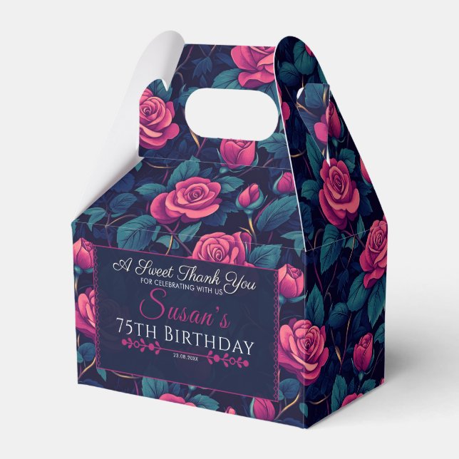 Trendy Rose Birthday Favour Box For Milestone Birt (Front Side)