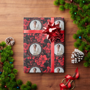 Trendy Rose Floral Birthday Party Wrapping Paper
