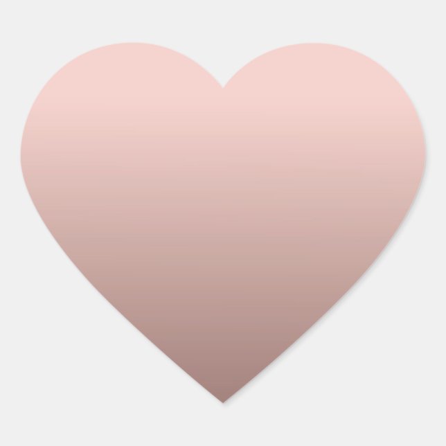 Trendy Rose Gold Add Your Text Blank Template Heart Sticker (Front)