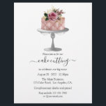 Trendy Rose Gold and Silver Floral Cake Cutting Flyer<br><div class="desc">Business customer cake cutting invitation flyer in trendy colorways customisable to your event specifics.</div>