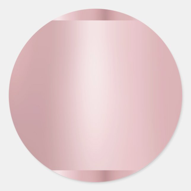 Trendy Rose Gold Blank Modern Elegant Template Classic Round Sticker (Front)