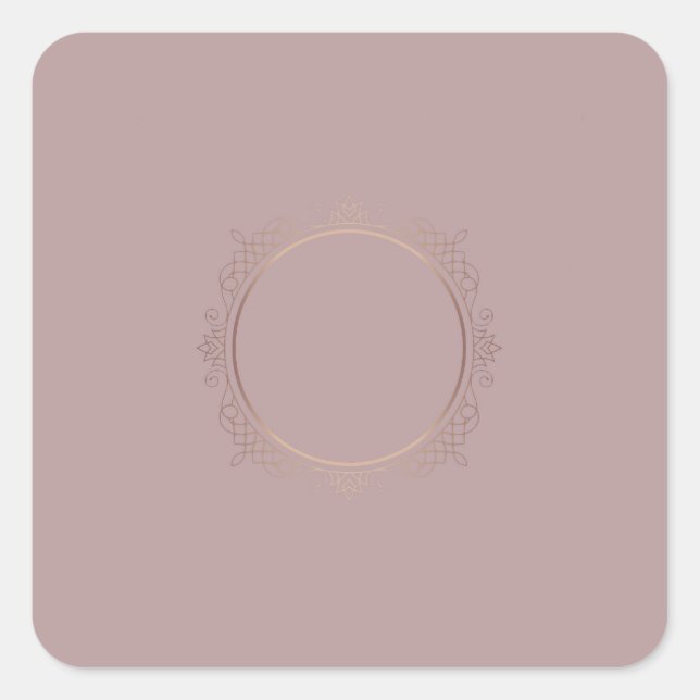 Trendy Rose Gold Blank Template Add Text Design Square Sticker (Front)