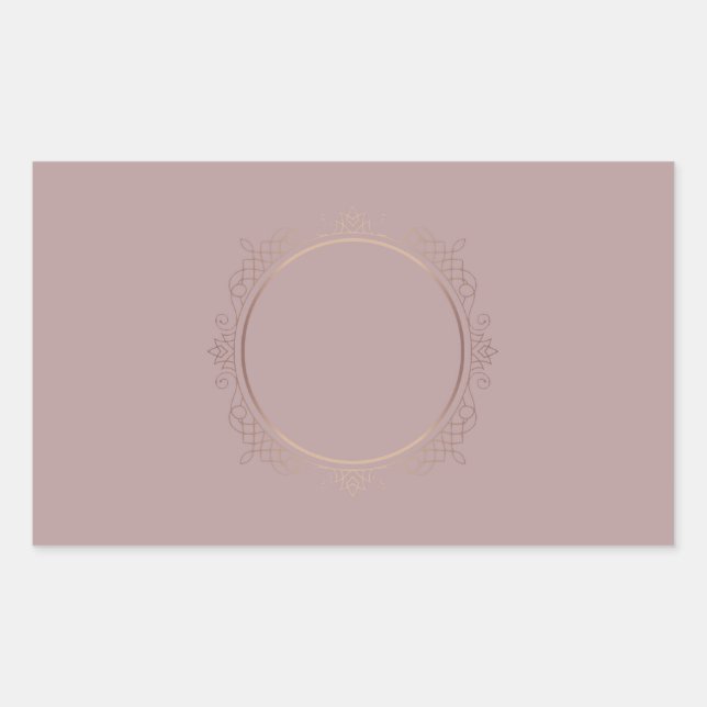 Trendy Rose Gold Blank Template Add Your Own Text Rectangular Sticker (Front)