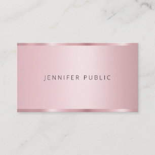 Trendy Rose Gold Color Template Modern Elegant Business Card