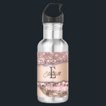 Trendy Rose Gold Diamonds Glitter Monogram 532 Ml Water Bottle<br><div class="desc">Trendy rose gold pattern and diamonds with your monogram and name.The perfect cool gift idea for her on any occasion.</div>