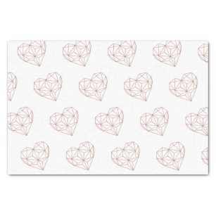 Trendy Rose Gold Foil Geometric Heart Pattern Tissue Paper