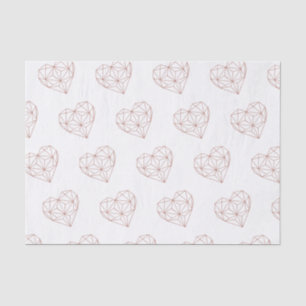 Trendy Rose Gold Foil Geometric Heart Pattern Tissue Paper
