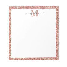 Trendy Rose Gold Glitter Initial/Name Monogram