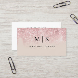 Trendy Rose Gold Glitter Modern Minimalist Simple Business Card