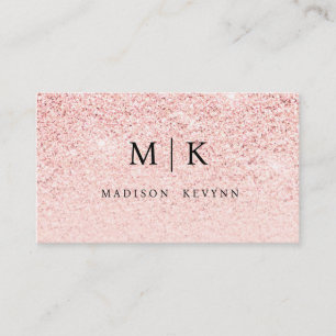 Trendy Rose Gold Glitter Modern Minimalist Simple Business Card
