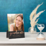 Trendy Rose Gold Graduation Photo Plaque<br><div class="desc">Modern and stylish graduation photo plaque. For more advanced customisation of this design,  Please click the "Customise” button above!</div>