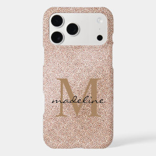 Trendy Rose Gold Oriental Elegant Monogram