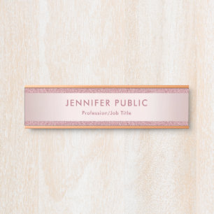 Trendy Rose Gold Professional Modern Template Door Sign