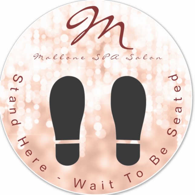 Trendy Rose Gold Sparkling SPA Salon Floor sticker (Front)