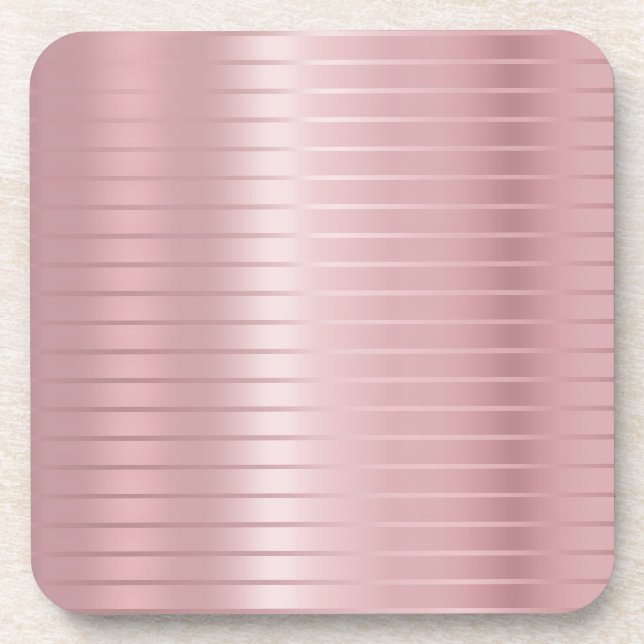 Trendy Rose Gold Template Modern Glamorous Coaster (Front)