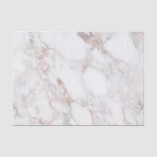 Trendy Rose-gold & White Faux Marble Tissue Paper