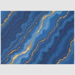 Trendy Royal Blue Gold Marble Collection Tissue Paper