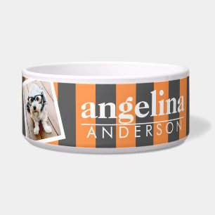 Trendy Rugby Striped Pattern Custom Name and Photo
