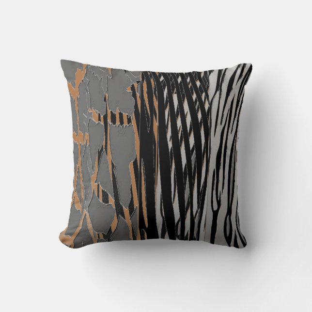 Trendy Rustic Animal  Printed Zebra Stripe Pillow (Front)
