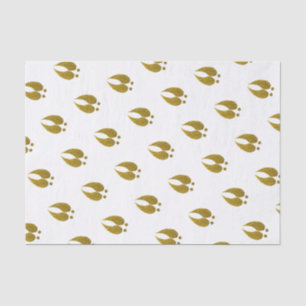 Trendy Rustic Elegant Faux Glitter Gold Deer Track Tissue Paper