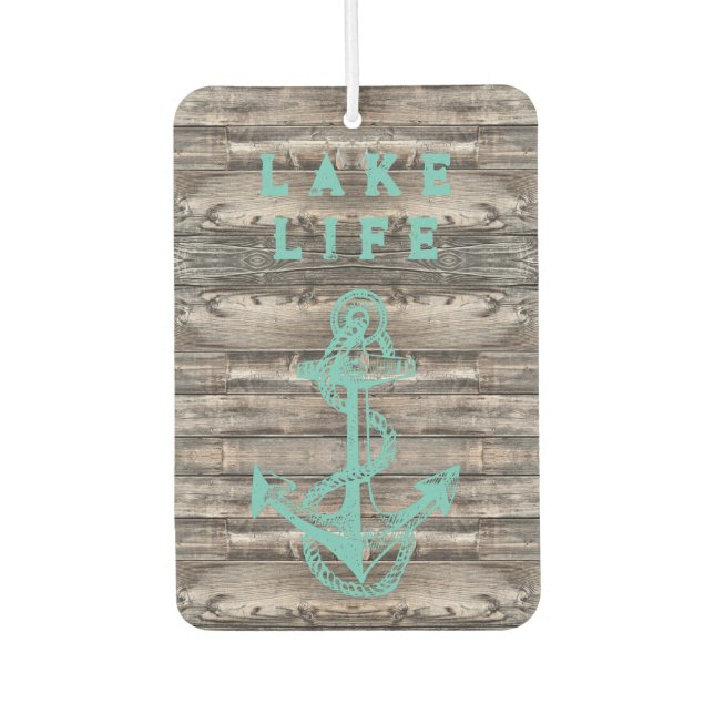 trendy rustic NAUTICAL TEAL ANCHOR | Car Air Freshener (Front)