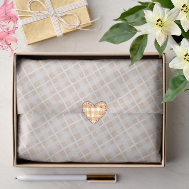 Trendy rustic tartan Brown pattern Modern tone Tissue Paper (Creator Uploaded)