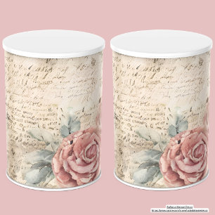 Trendy rustic vintage floral and letters Decoupage Tissue Paper