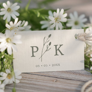 Trendy Rustic Wedding Initials Boho Wildflowers Rubber Stamp