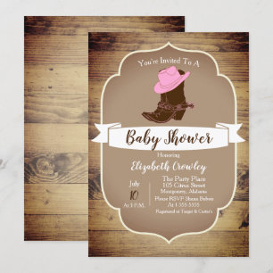 Trendy Rustic Western Cowgirl Boots Invitation