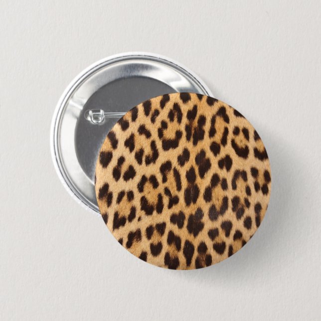 trendy safari fashion leopard spots cheetah print 6 cm round badge (Front & Back)
