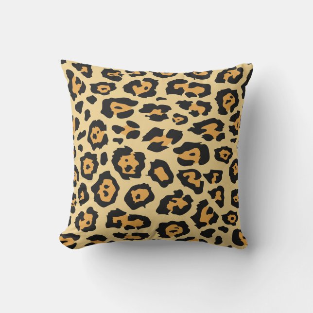 trendy safari fashion leopard spots cheetah print cushion (Front)
