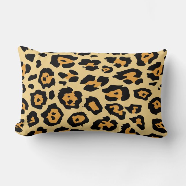 trendy safari fashion leopard spots cheetah print lumbar cushion (Front)