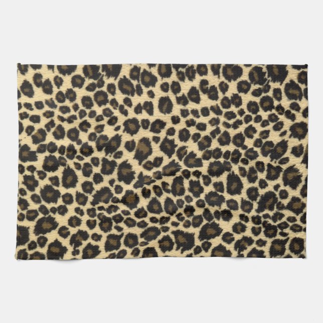 Trendy Safari Leopard Print Tea Towel (Horizontal)