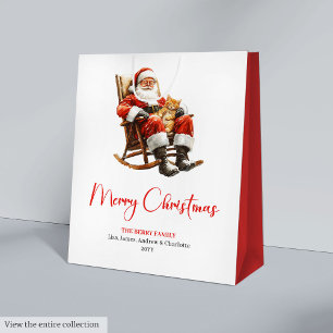 Trendy Santa Claus Modern Warmish Holiday Gift Bag