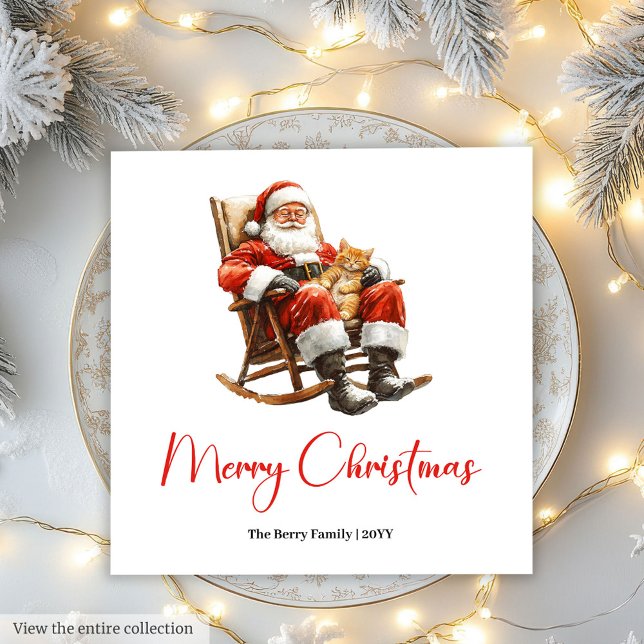 Trendy Santa Claus Modern Warmish Holiday Napkin (Trendy Santa Claus Modern Warmish Holiday Napkin)