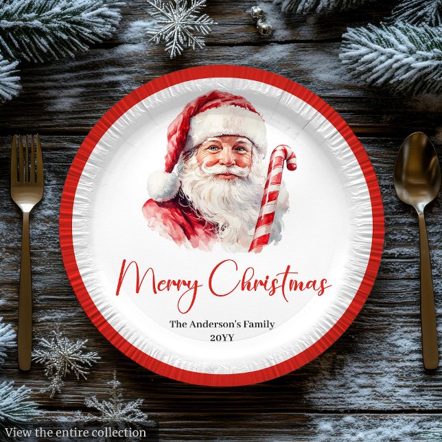 Trendy Santa Claus Modern Warmish Holiday Plates (Trendy Santa Claus Modern Warmish Holiday Plate)
